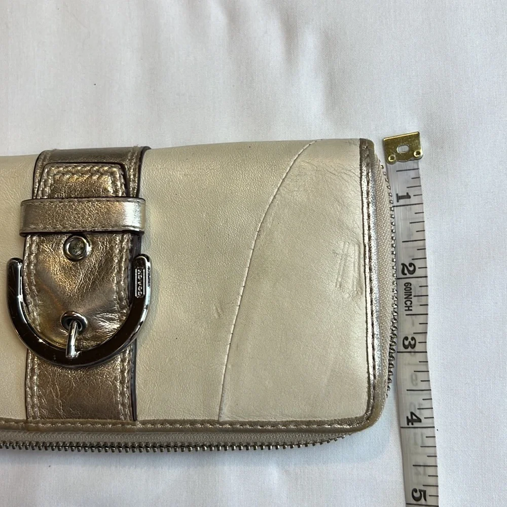Coach large Gold & Cream Tan Two Tone wallet